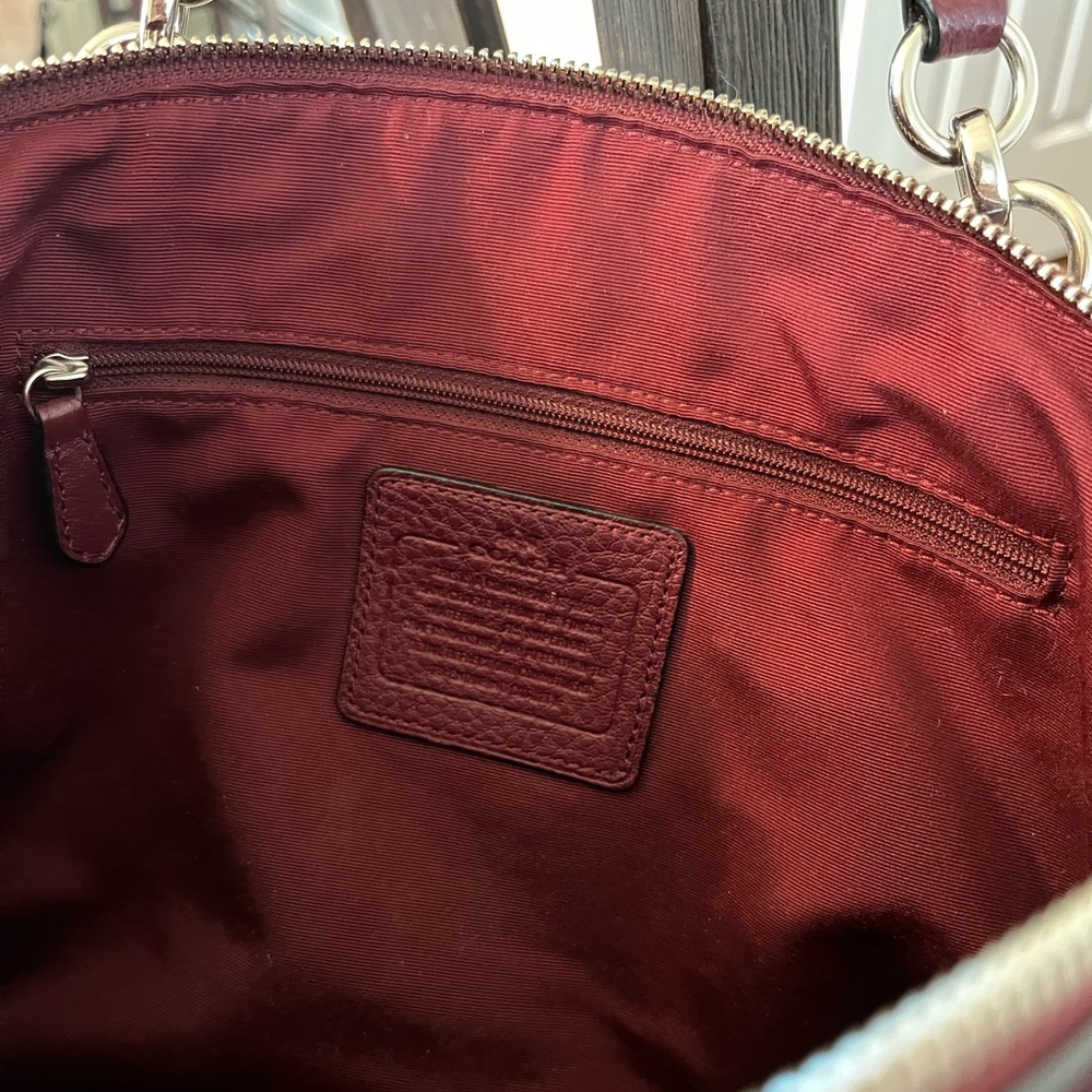 COACH maroon Kelsey satchel - Picture 6 of 7